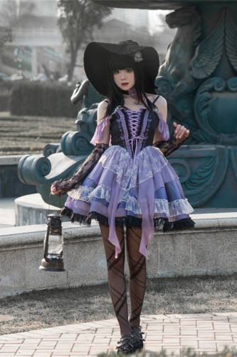 Withpuji Heteromorphic Butterfly Purple Lolita Dress