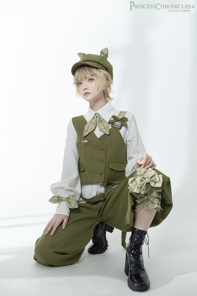 The Secret Morning Post Vest, Pants, Blouse and Hat - Matcha Ouji Fashion