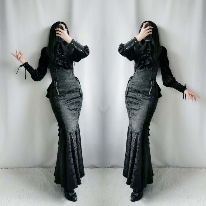 Surface Spell ~Nyx Gothic Lolita Fishtail Skirt Mermaid Style