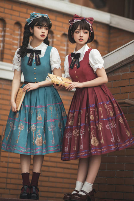 Miss Point Antique Key Classic Lolita Jumper Dress