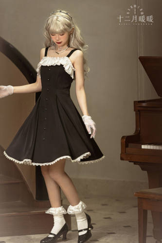 The Piano And The Song Black Lolita Dress