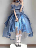Blue Flower Wedding Dress Classic Lolita Dress Set