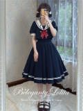 Beleganty Fashion Lolita Sea and Wind Navy Lolita Skirt and Top