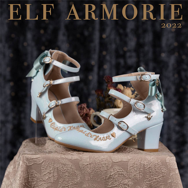 ElfArmorie Cupid's Heart Sweet PU Lolita Heel Shoes