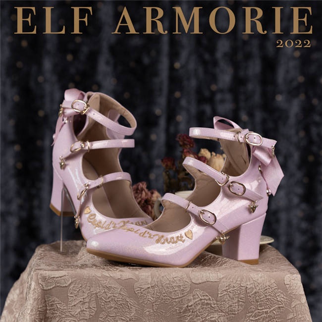 ElfArmorie Cupid's Heart Sweet PU Lolita Heel Shoes