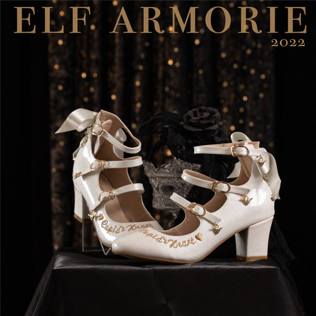 ElfArmorie Cupid's Heart Sweet PU Lolita Heel Shoes
