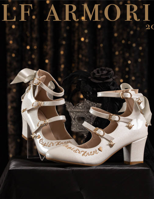 ElfArmorie Cupid's Heart Sweet PU Lolita Heel Shoes