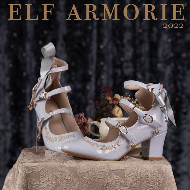 ElfArmorie Cupid's Heart Sweet PU Lolita Heel Shoes