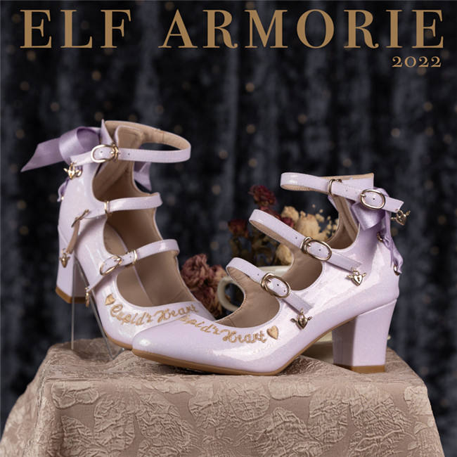 ElfArmorie Cupid's Heart Sweet PU Lolita Heel Shoes