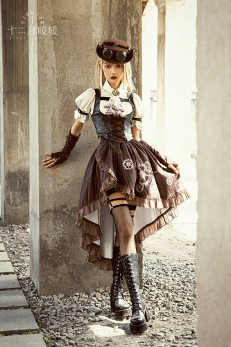 Gear Core Punk Lolita Skirt, Vest and Blouse