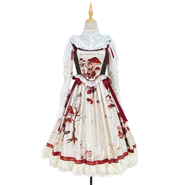 Cat Traveler Vintage Lolita Skirt, Vest and Blouse