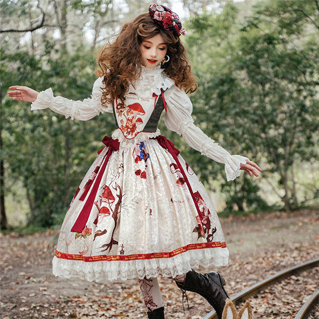 Cat Traveler Vintage Lolita Skirt, Vest and Blouse