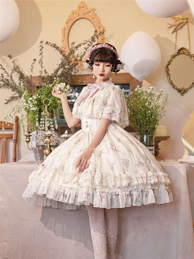 Withpuji Letter and Poetry & Nan Ke Classic Lolita Dress and Overskirt