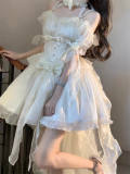 Blue Flower Wedding Dress Classic Lolita Dress Short Version