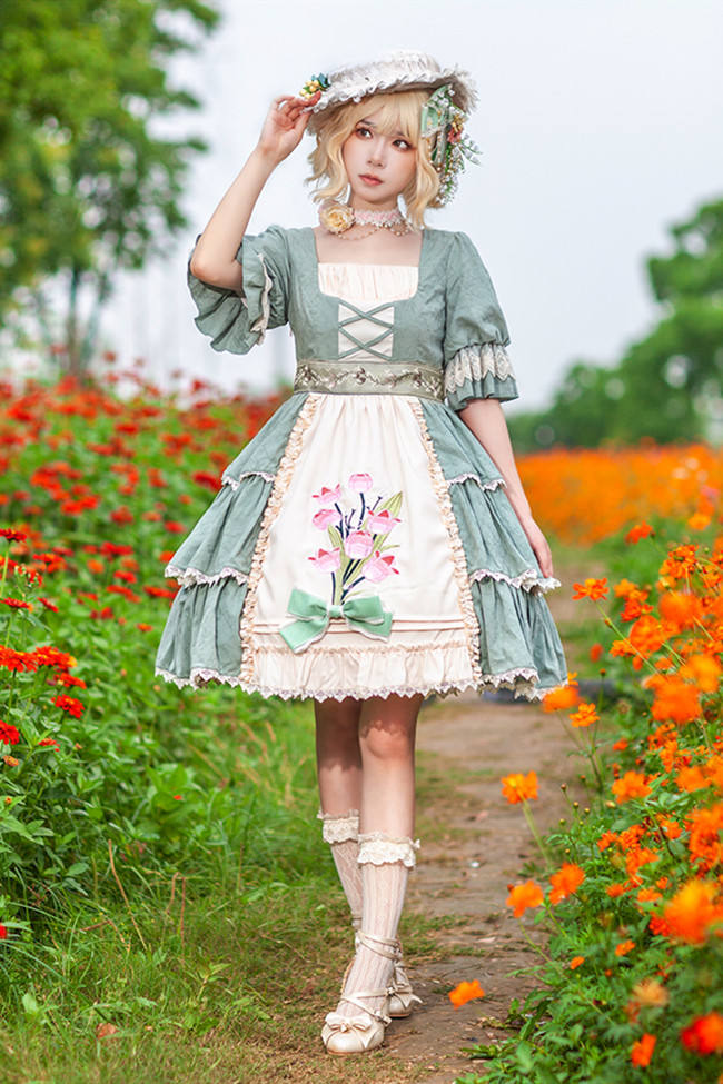 Infanta Tulip Classic Lolita Dress- Dresses and JSKs