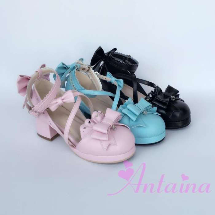 Sweet Red Bows Lolita Heels Shoes