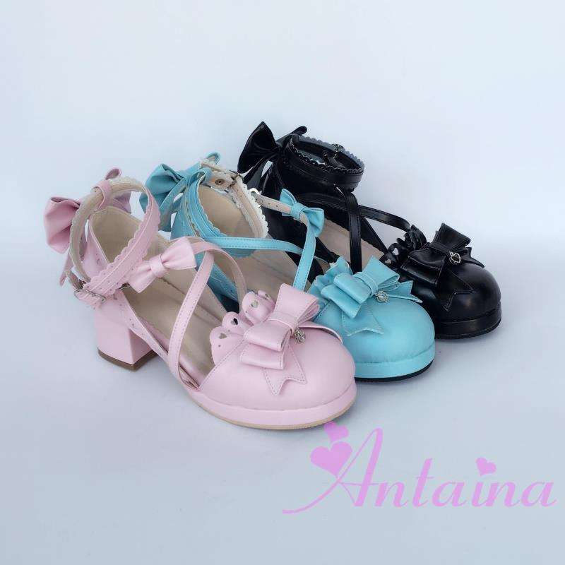Sweet Red Bows Lolita Heels Shoes