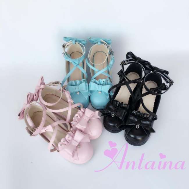 Sweet Red Bows Lolita Heels Shoes