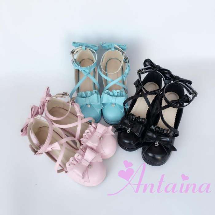 Sweet Red Bows Lolita Heels Shoes