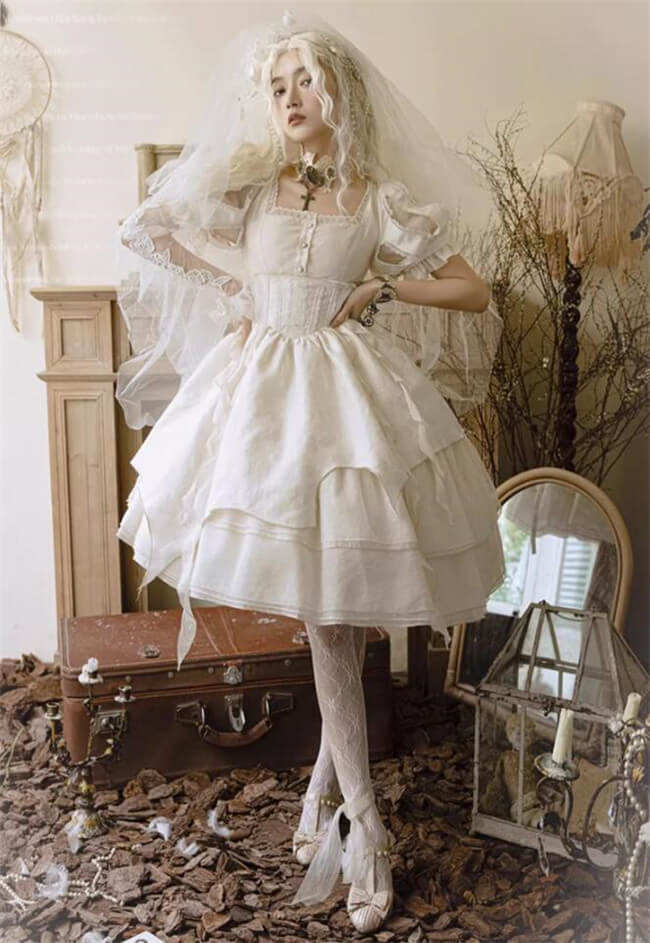 Urtto Wandering Snow White Classic Lolita Dress and Corset