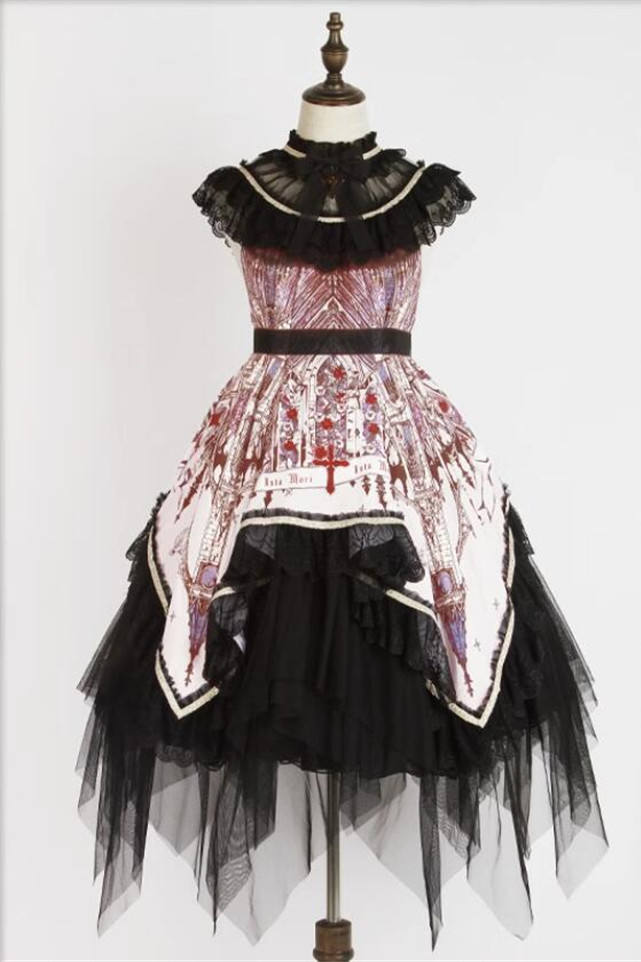 Reflection Church~ Gothic Lolita Printed JSK Dress Set