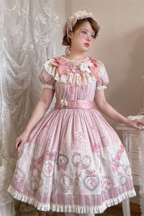 Lover's Eyes Pink Lolita Dress One Pieces