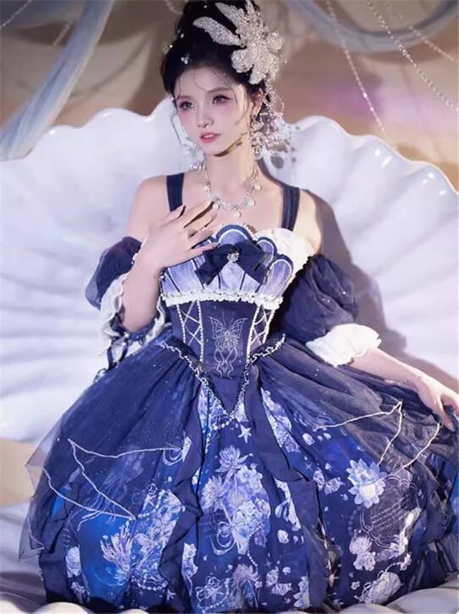 Dark Jellyfish Elegant Lolita Jumper, Necklace and Wristcuffs