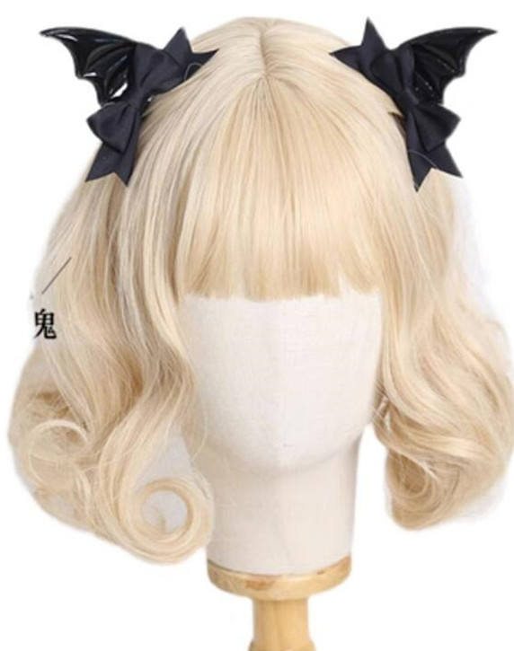 Black Wings Bat Hairclip Halloween Lolita Headdress