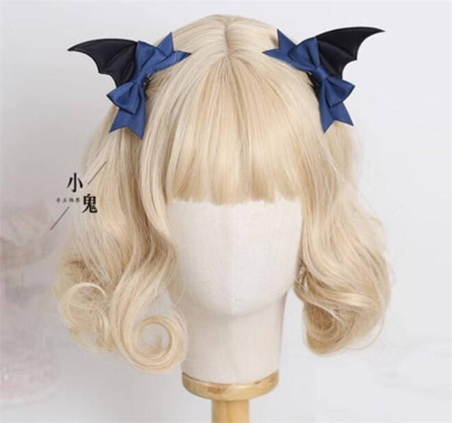 Black Wings Bat Hairclip Halloween Lolita Headdress