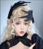 Angle Wings Feather Embroidery Lolita Hairclip