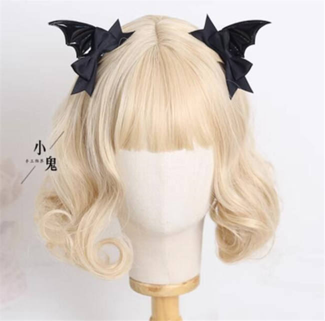 Black Wings Bat Hairclip Halloween Lolita Headdress