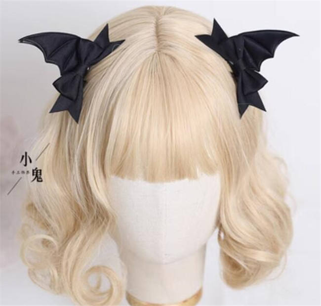 Black Wings Bat Hairclip Halloween Lolita Headdress