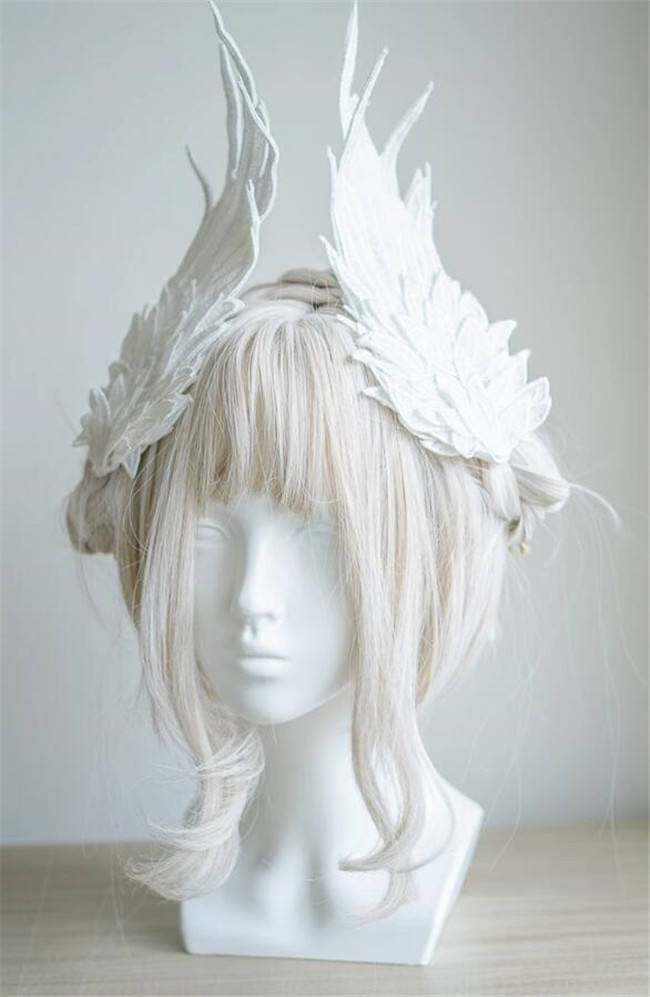 Angle Wings Feather Embroidery Lolita Hairclip