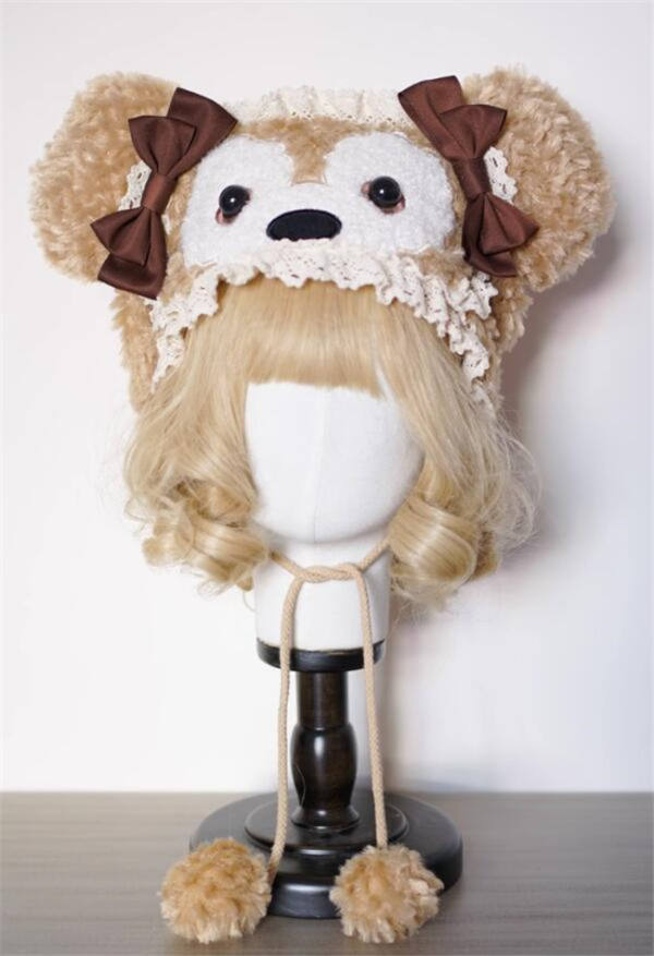 Bear Earflap Hat Winter Lolita Headdress