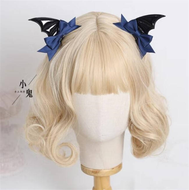 Black Wings Bat Hairclip Halloween Lolita Headdress
