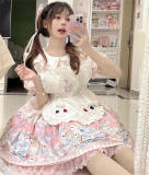 Cute Rabbits Sweet Lolita One Piece and Apron
