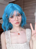 Alice Garden Summer Beach Blue Short Curls Lolita Wigs