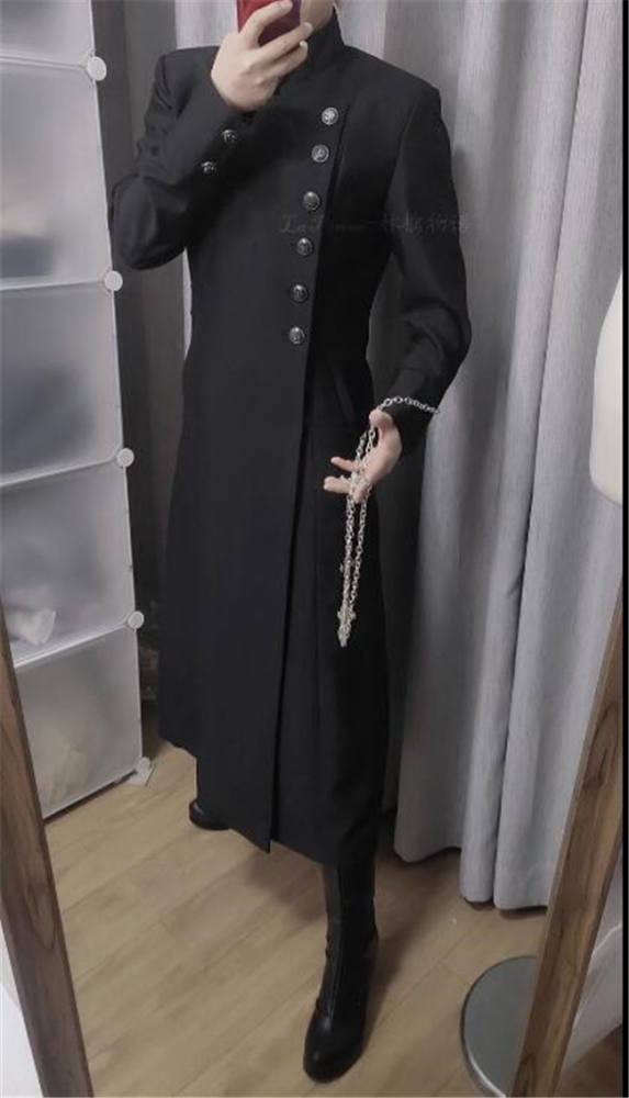 La Pomme Abstinence Series Single Breasted Ouji Coat Black Knee Length -Suit Faric Size M In Stock