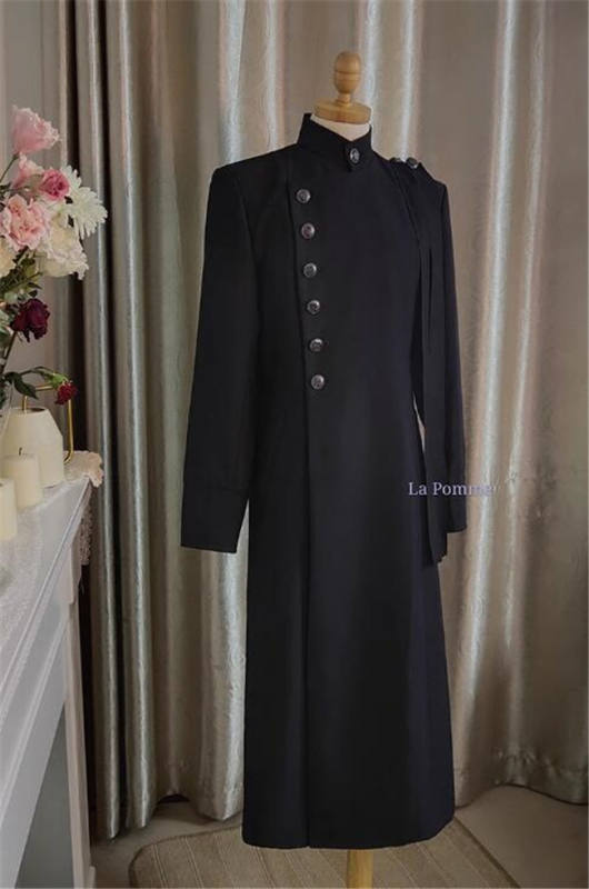 La Pomme Abstinence Series Single Breasted Ouji Coat Black Knee Length -Suit Faric Size M In Stock