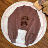 Alice Girl Bear Cookie Sweet Lolita Knit Cardigan