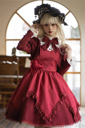Withpuji Witch Shop Fake Two Pieces Gothic Lolita Dress