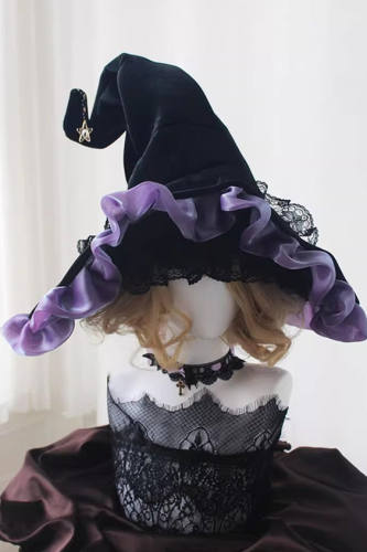 Black Magic Hat Halloween Lolita Witch Hat