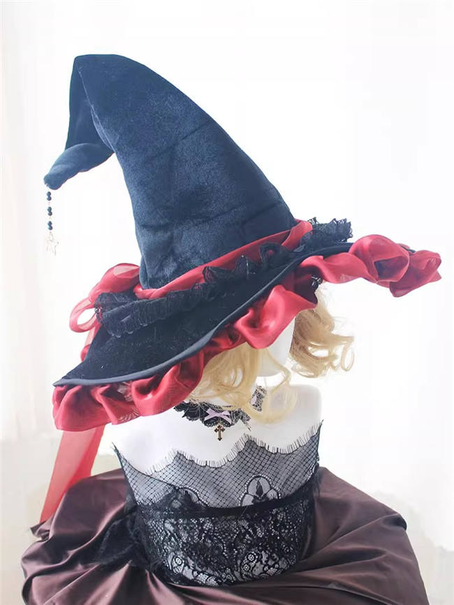 Black Magic Hat Halloween Lolita Witch Hat