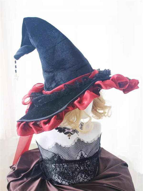 Black Magic Hat Halloween Lolita Witch Hat