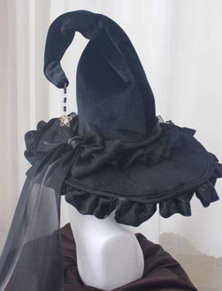 Black Magic Hat Halloween Lolita Witch Hat