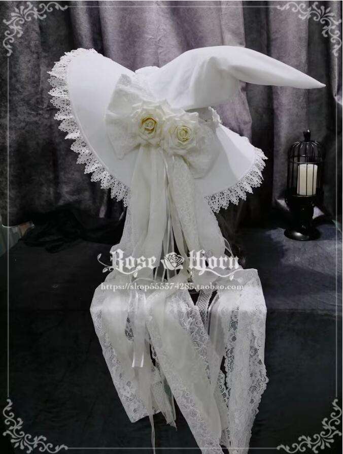 Dark Rose Lace Halloween Lolita Witch Hat