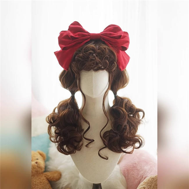 Yuchashui Vintage Doll Elegant Long Curls Lolita Wigs 50cm