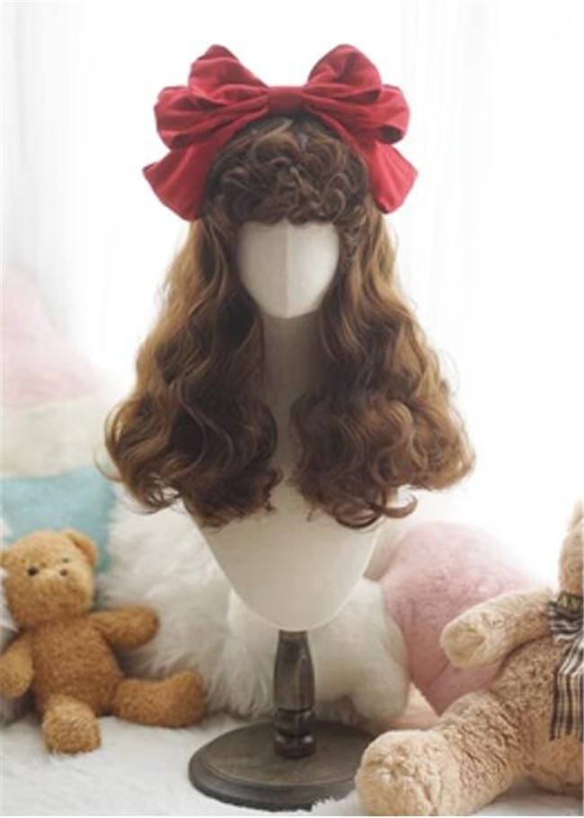Yuchashui Vintage Doll Elegant Long Curls Lolita Wigs 50cm