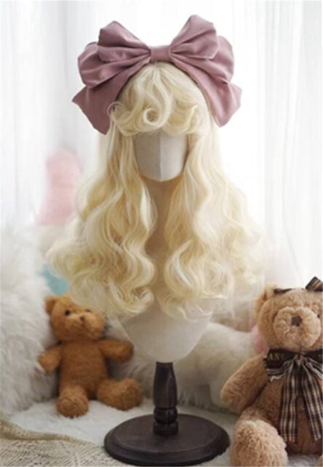 Yuchashui Vintage Doll Elegant Long Curls Lolita Wigs 50cm