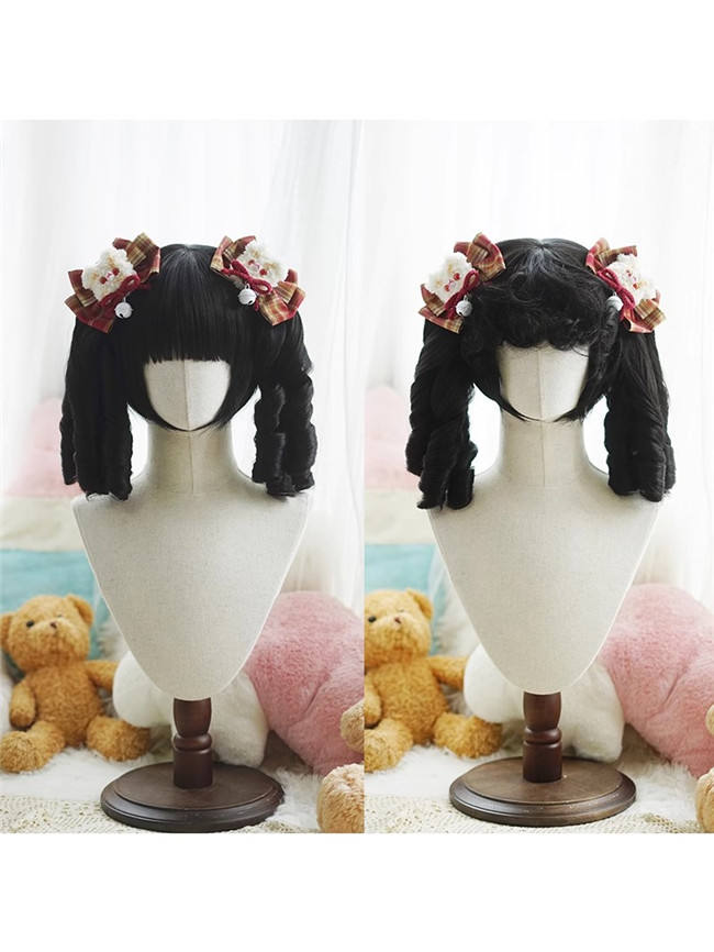 Yuchashui Bobo Short Wigs and Curly Wigs Ponytail